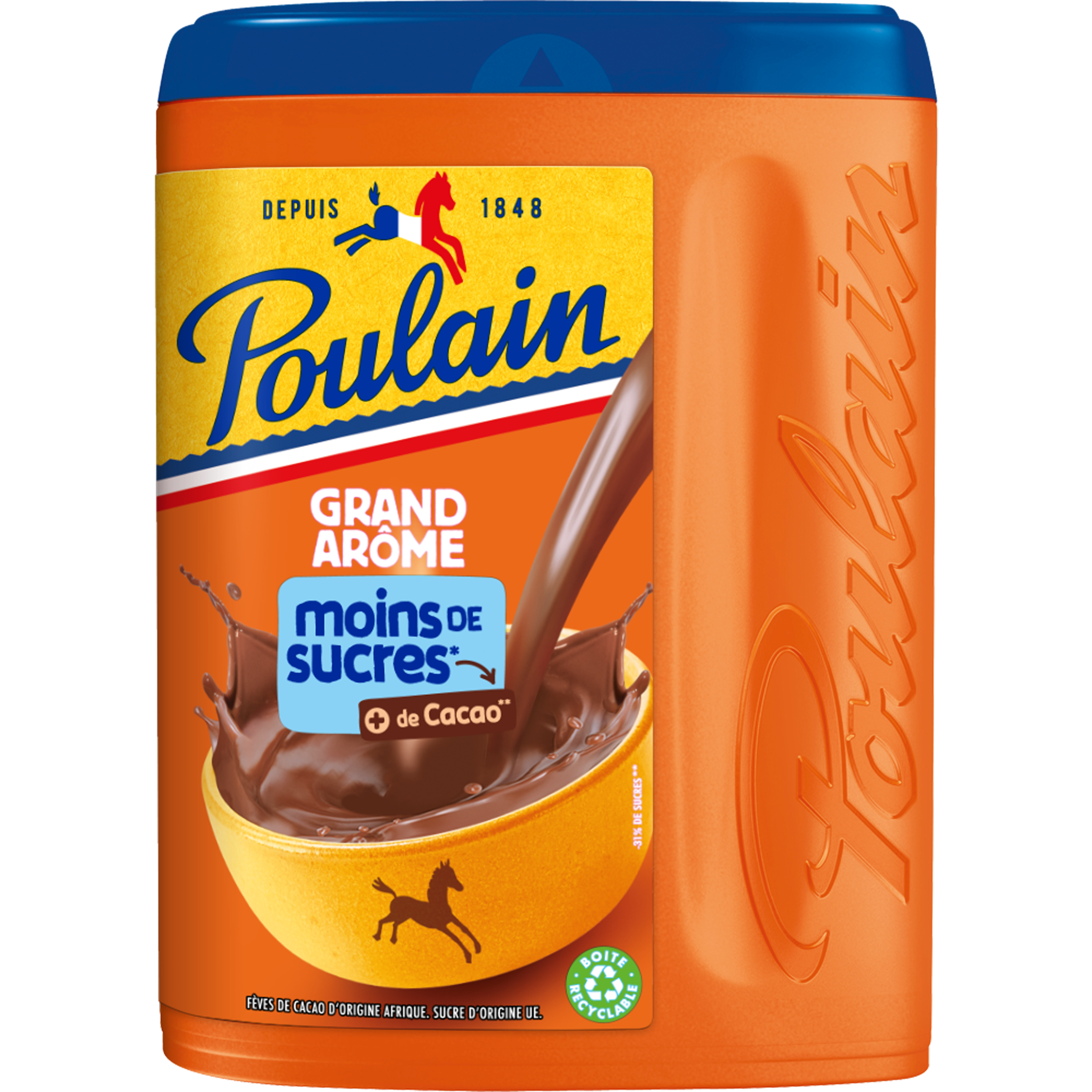 Poudre cacaotée moins de sucre - Chocolat Poulain